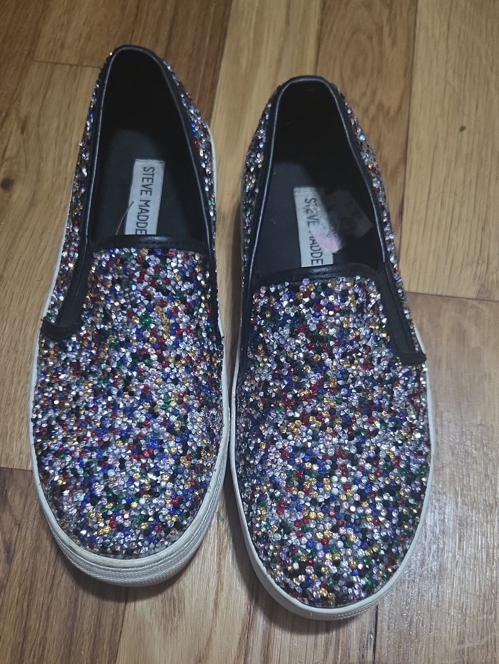Steve Madden Bejeweled Slip-on Loafers